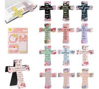 12/24Pc Magnetic Cross Bookmarks Gifts, Cross Christian Bookmarks, Magnetic Bible Verse Book Marks, Magnetic Page Clips, Gift for Bible Study, Readers, Teachers, Students (12PCS-A)