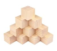 12/24pcs 35/40/50mm Wooden Blocks for Craft, Natural Pine Wood Cubes Squares DIY Art, Painting, Carving, Puzzle Making(4cm,24pcs)