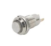 12-24V 10MM 12MM metal button switch self-locking button high head self-locking switch 1 normally open waterproof and rust-proof(Red,12MM,Momentary self-reset)