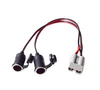 12/24V Accessory Power Harness with SB50 Battery Connector, Two Socket Adapter Cable 12AWG 50A for Motorhome Truck Vehicle Routing, 50cm