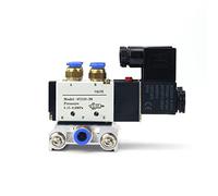 12/24V DC 110/220V AC Multi Option 4V210-08 Pneumatic Solenoid Valve Block with Muffler Fitting Base Manifold 2/3/4/6 Way 1Pcs(4 Row 4mm Fitting,OneColor)