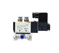12/24V DC 110/220V AC Multi Option 4V210-08 Pneumatic Solenoid Valve Block with Muffler Fitting Base Manifold 2/3/4/6 Way(6 Row 10mm Fitting,AC220V)