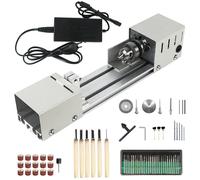 12-24V DC Mini Wood Lathe Machine DIY Woodworking Miniature Buddha Pearl Lathe Grinding Polishing Beads Wood Drill Rotary Tool 220V-2