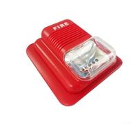 12 / 24V DC Wired Sound and Light Fire Alarm Warnings Strobe Siren Horns,Wired Audible and Visual Fire Alarm Siren with LED Strobe Light and Speaker, 105dB Sound, 3-Tone Settings(12V)