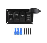 12/24V Dual Light Switch Panel, 3 Switch Control for REAR LIGHTS LED LIGHT BAR OFF Road LIGHTS, with 3.4A Car Charging, Universal for Cars Motorcycles Buses Ships Yachts Trailers