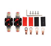 12-24V Inline Circuit Breaker with Manual Reset, Car Audio Circuit Breaker Fuse Holder, Marine Grade Protection with Battery Lugs and Heat Shrink Tubes for Boat RV Solar System (100A)