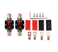 12-24V Inline Circuit Breaker with Manual Reset, Marine Circuit Breaker for Car Boat Audio System, ABS Zinc Alloy Holder with Battery Lugs Heat Shrink Tubes, Overload Protection (125A)