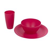 12/24x Unbreakable Reusable Coloured Plastic Soup Cereal Bowls Cutlery Tableware (Fuchsia, 12 Piece)