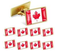 12/25/50/100Pack Official Canada Flag Pins Bulk - Metal Canadian National Lapel Pin, 7/8 in *5/8 in, Alloy, electroplating, no gemstone