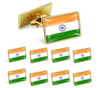 12/25/50/100Pack Official Indian India Flag Pins Bulk - Metal Souvenir Hat Men Women Patriotic Travel Badge Brooch, Alloy, electroplating, no gemstone