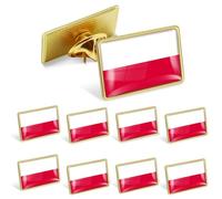12/25/50/100Pack Official Poland Flag Pins Bulk - Metal Polish National Lapel Pin, Alloy, electroplating, no gemstone