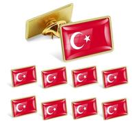 12/25/50/100Pack Official Turkey Flag Pins Bulk - Metal Turkish National Lapel Pin, Alloy, electroplating, no gemstone
