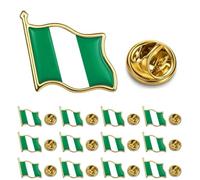 12/25/50 pieces small Federal Republic of Nigeria Flag lapel pins Badge bulk, S, Alloy Steel, no gemstone
