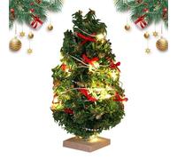 12 * 3.4 Cm Small Dolls House Christmas Tree with Lights, Dolls House Christmas Decorations, Doll House Small Furniture Accessories, for Dollhouse Decoration and Gnome Door Accessories