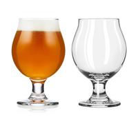 (12.3 Oz 2-Pack) Craft Brews Classic Belgian Beer Glasses, Dishwasher Safe Beer Glasses Set of 2 for Belgian Ale, Tulip Beer Glasses