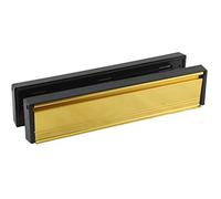12" 300mm Gold Brassed UPVC Timber Sleeve Telescopic Letter Plate Box Brush Draught Excluder