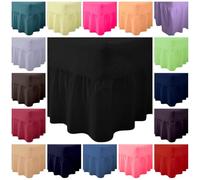 12"/30CM Frill Drop - Plain Frilled Valance Sheet Double, Soft Poly Cotton Percale Extra Deep Fitted Valance Sheets Bed Sheet, Pink