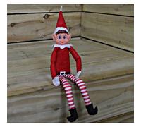 Elf Behaving Badly 12 Inch Long Leg Soft Body Vinyl Face Elf Toy Hanging Christmas Decoration