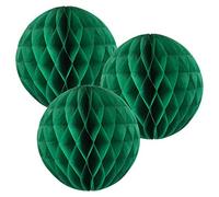 12"(30CM) Paper Honeycomb Balls (Pack of 3) Several Colours Available (Green)