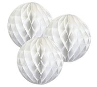 12"(30CM) Paper Honeycomb Balls (Pack of 3) Several Colours Available (White)