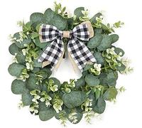 12" 30cm Spring Door Wreath for Front Door Artificial Eucalyptus Wreaths