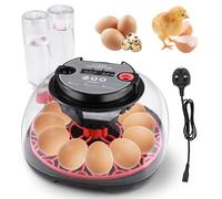 12-35 Full Automatic Egg Incubator, Automatic Turning Chicken Egg Incubator, Automatic Temperature Control & Water Supply, Egg Candler, Clear Window, Suitable Hatching for Chicks Duck Quail