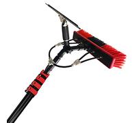 12-36ft Telescopic Window Cleaning Pole with Water Fed Brush, Extendable Solar Panel Cleaning Tool, Outdoor Washing Equipment with Spray Function, 3.6m/12ft