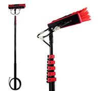 12-36ft Window Cleaning Pole,Water Fed Telescopic Brush,Extendable Solar Panel Cleaning Brush Outdoor Washing Equipment Tool Cleaning Brush can Spray Water (Without Squeegee,3.6M)