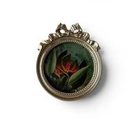 12.3cm Round Ornate Gold Bow Mini Frame, Vintage Style, Freestanding Desk Decor