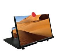12" 3D HD Screen Magnifier Amplifier Projector Screen for Movies, Videos,and Gaming. Foldable Mobile Phone Holder with Screen Magnifier,Supports All Smartphones(Black)