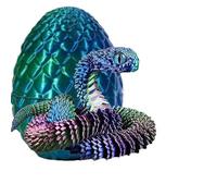 12" 3D Printed Snake Egg, Mystery Articulated Crystal Snake Egg Fidget Toys, 3D Print Surprise Animals Toy for Kid Teen Boy Girls Christmas Birthday Gifts Party Favours Xmas Stocking Fillers Green