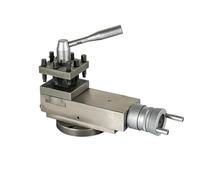 12.4 * 3.15" Lathe Tool Post Assembly, 4.72" Disc Base, 3.23" Center Height, 3.86" Travel, 1.18" Solt Height, for CQ6232 Horizontal Lathe Turning Carbon Steel/cast Iron/Non-Ferrous Metals