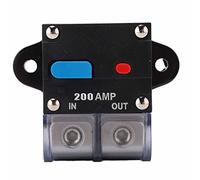 12-42 VDC Auto Reset Inline Circuit Breaker, Heavy Duty 50A, Black Shell - Overload Protection, Easy Installation, Ideal for Car Audio Systems (200A)
