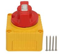 12-48V 300A Battery Disconnect Switch, Marine Master Cut Off Switch with Rotary Knob, Heavy - Duty Isolator for Car Truck Yacht Retrofit, 1500A Intermittent Rating, Copper (Yellow)