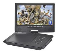 12.5" DVD Player with 10.1" HD Screen and Bluetooth Player,Built-in 6 Hours Rechargeable Battery,car DVD Players for Kids,Earphone/SD Card/USB/AV-in/AV-Out