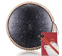 12.5 In 11 Notes Steel Tongue Drum With Rope Decoration, C Key Ethereal Drum For Meditation Music Therapy, With Bag, Drumsticks, Tutorial, Note Stickers (Color : Multi-colored)