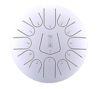 12.5 Inch 13 Notes C Key Steel Tongue Drum, For Concert Mind Healing Yoga Meditation, With Carry Bag, Drumsticks, Tutorial Book, Note Stickers, Finger Picks (Color : White)
