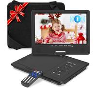 12.5 inch Portable DVD Player, Bluetooth Headrest Video Players with 10.1 Inch Swivel Screen, 5 Hours Rechargeable Battery, DVD Player for