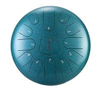 12.5 Inch Steel Tongue Drum, 13 Notes C Key HandPan, Instrument Set With Padded Travel Bag, Book, Mallets, Finger Picks, For Meditation Music Therapy Tea (Color : Green)