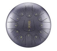 12.5 Inch Steel Tongue Drum, 13 Notes C Key HandPan, Instrument Set With Padded Travel Bag, Book, Mallets, Finger Picks, For Meditation Music Therapy Tea (Color : Silver)