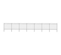 Garden Fence with Hoop Top Steel 1248x150 cm Black