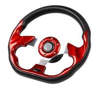 12.5"Marine Boat Steering Wheel with 3/4" Tapered Shaft，Rust-proof Carbon Fiber Steering Wheel for Most Marine boats,Vessels,Yachts,Pontoons Boat (D shape red)
