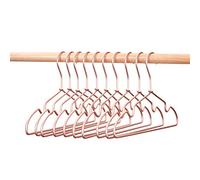 12.5" Metal Baby Hangers 10 Pack Infant Nursery Clothes & Pants Organizer | Sturdy lightweight rose gold metal hangers non-slip design Smooth safe finish for newborn toddler clothes pants and rompers.