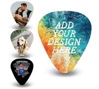 12-500PCS Uniqora Custom Guitar Pick: Personalized Picks, Design Your Own Text/Photo, Abrasion - Resistant, HD Printing Guitar Accessories & Gifts for Dad, Boyfriends, Musicians (Style 1)