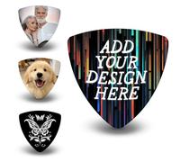 12-500PCS Uniqora Custom Guitar Pick: Personalized Picks, Design Your Own Text/Photo, Abrasion - Resistant, HD Printing Guitar Accessories & Gifts for Dad, Boyfriends, Musicians (Style 2)