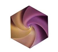 12.5cm/4.9inch 3D Spiral Visual Design Relieve Anxiety Hexagon Spiral Sensory Toy Iridescent Fractal Fidget Toy for Autism Anti Release Rtress Pocket Size Desk Toys for Adults Kids (Purple,Gold)