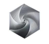 12.5cm/4.9inch 3D Spiral Visual Design Relieve Anxiety Hexagon Spiral Sensory Toy Iridescent Fractal Fidget Toy for Autism Anti Release Rtress Pocket Size Desk Toys for Adults Kids (Silver)