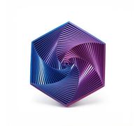 12.5cm/4.9inch 3D Spiral Visual Design Relieve Anxiety Hexagon Spiral Sensory Toy Iridescent Fractal Fidget Toy for Autism Anti Release Rtress Pocket Size Desk Toys for Adults Kids (Red,Blue)