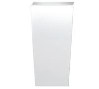 URBNLIVING Square Flower Plant Pot Indoor Outdoor Garden Patio Planters Planting (Matt White, 20cm x 12.5cm x 12.5cm)