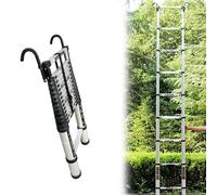 12.5ft Telescopic Ladder with Locking Mechanism & Hooks Lightweight Aluminum Extension Step Ladder Max Load 150kg Perfect for Home & Industrial Use 3.8m Reach